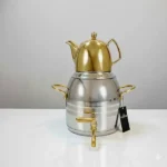 کتری قوری شیردار طلایی و نقره ای کاراجا 5 لیتری مدل اویم
