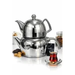 کتری قوری لوله دار طلایی و نقره ای کاراجا 3 لیتری